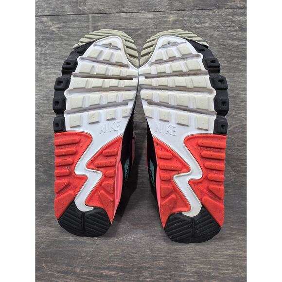 Nike Air Max 90 Leather GS 'Pure Platinum Lava Glow' Sneakers Size 4.5Y Kids - Picture 8 of 9